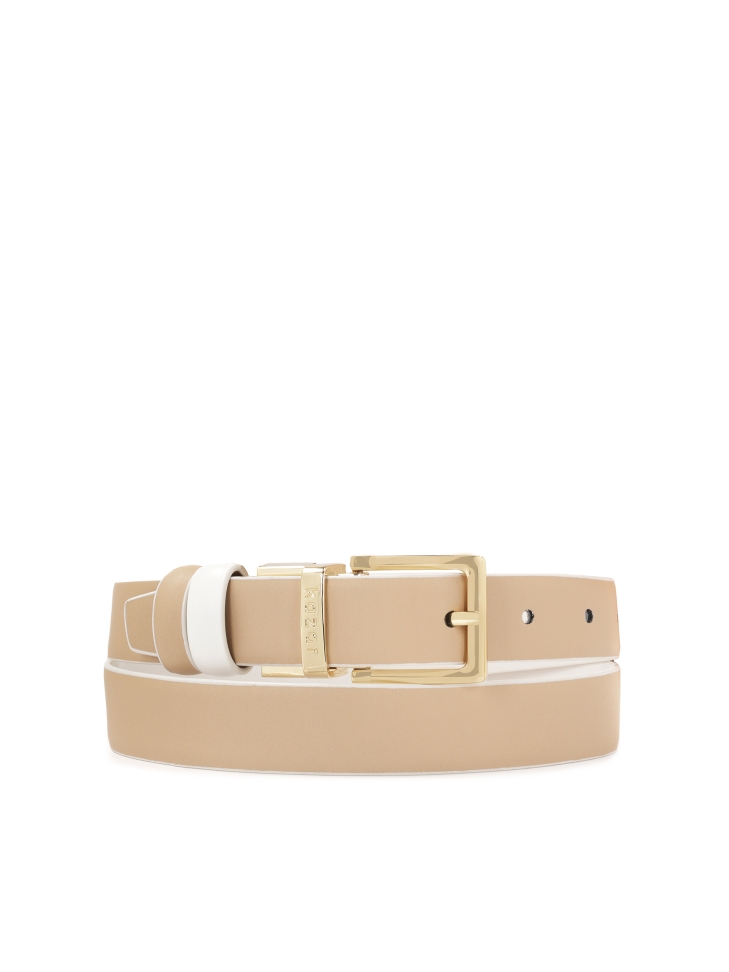KAZAR monogrammed leather narrow belt