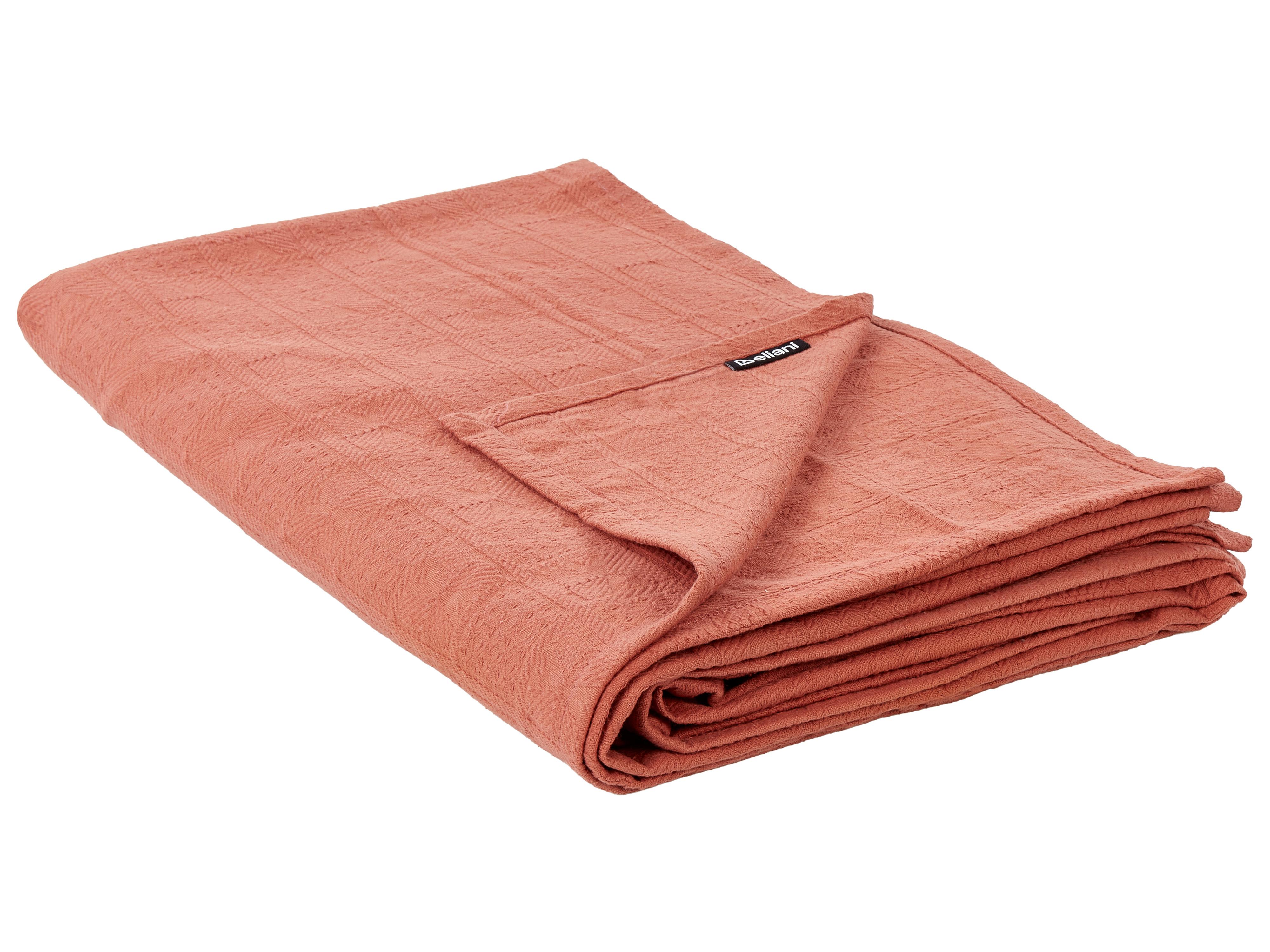 Bedspread MARAKA Cotton 150 x 200 cm Light Red