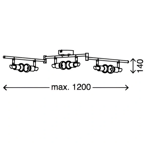 LED-Spotleuchte »Cool«, Länge: 120 cm, Höhe: 15 cm, nickelfarben matt