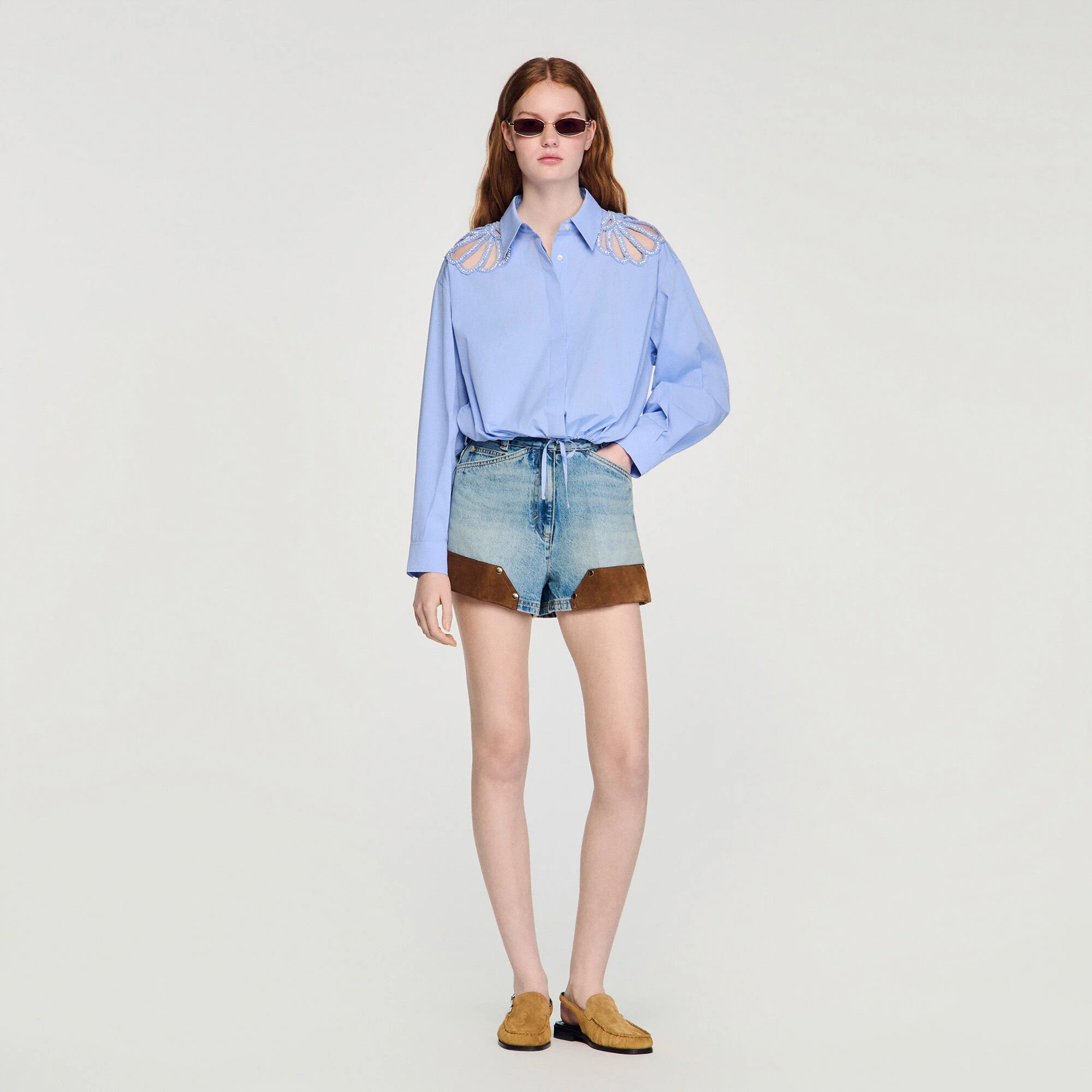 Chemise brodée en coton