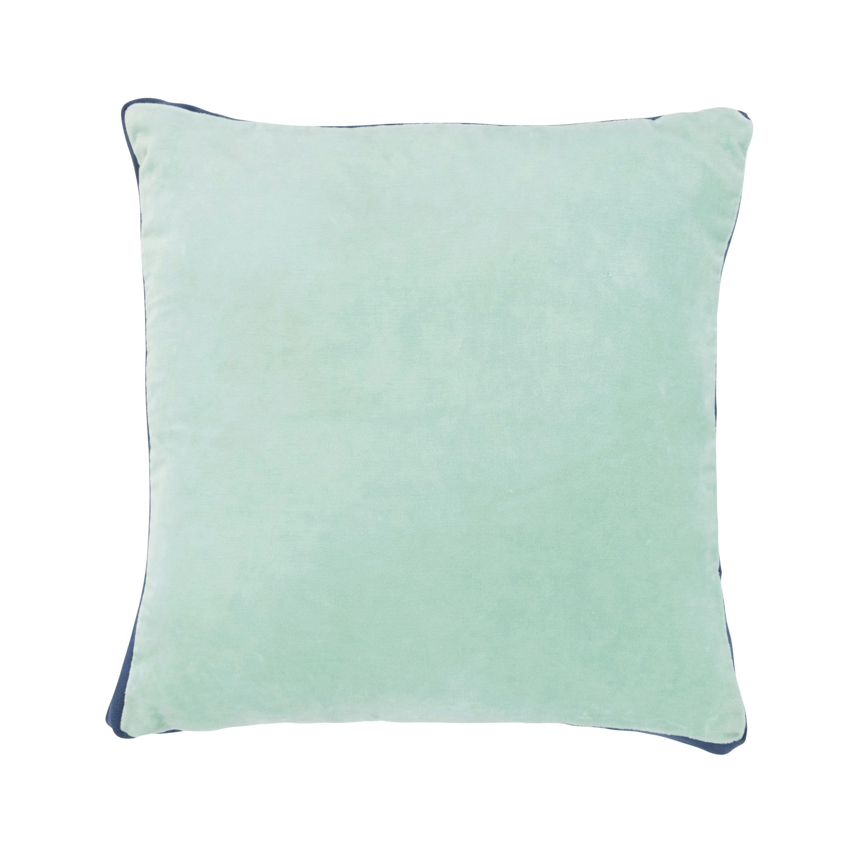 JOE - Coussin en velours de coton vert d