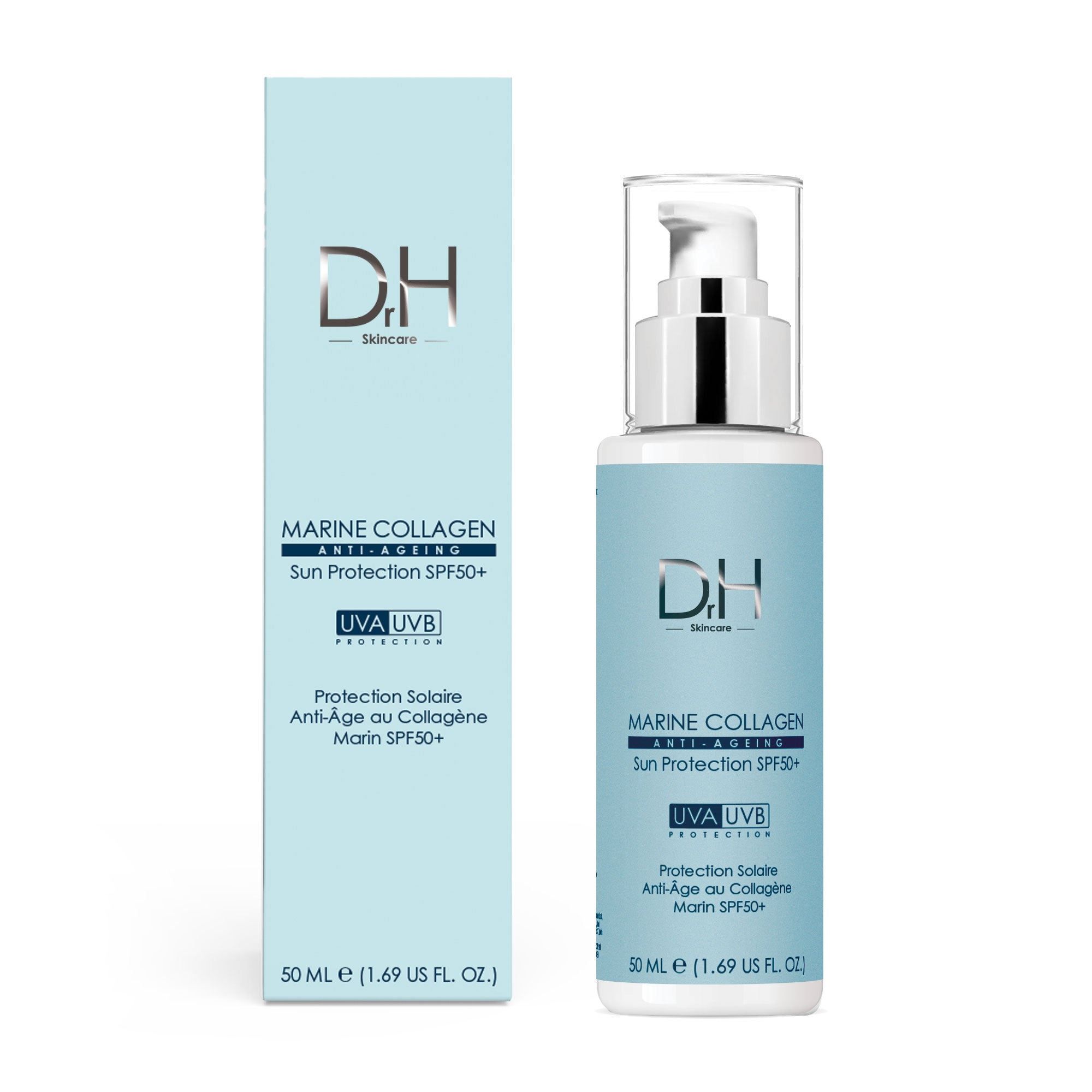 Dr H Anti-Ageing Marine Collagen Sun Protection SPF 50 50ml for Firmness and Collagen Support
