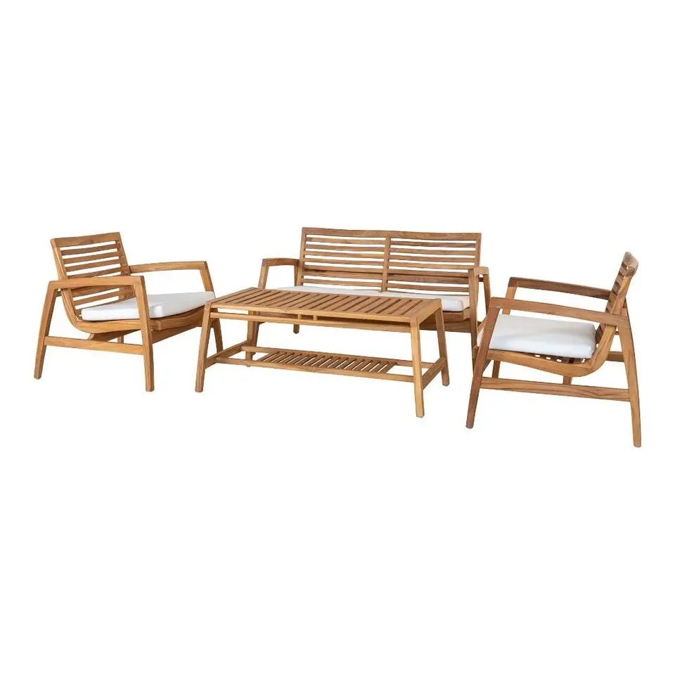 Hioshop Sanna loungeset incl kussens teak