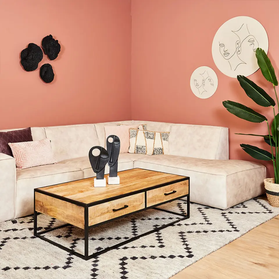 Furndea Morada salontafel industrieel rechthoek - 70x130x40 cm