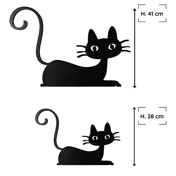 Déco jardin : Chat Félix Métal - Noir 41 cm