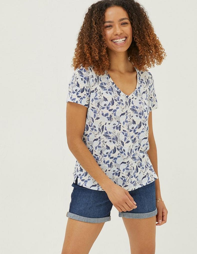 Maggie Flower Linen T-Shirt