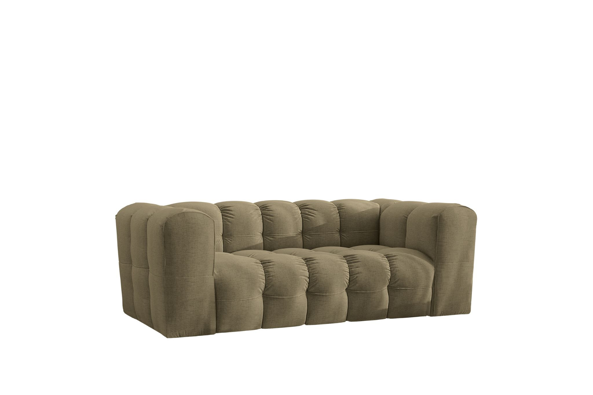 Sofa 2-osobowa, Kanapa BALOO, tkanina Szenil, Oliwkowy