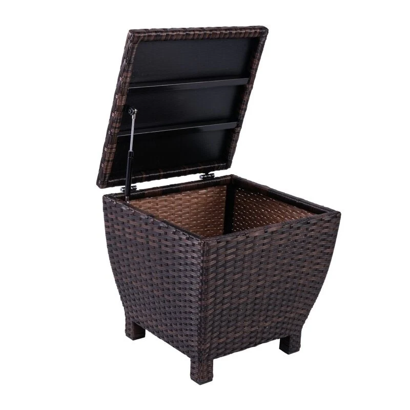 Outdoor 13 Gallons Gallon Water Resistant Wicker Deck Box