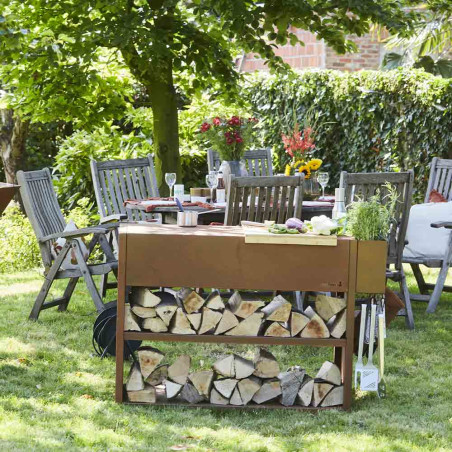 Table Nestor Buddy en acier corten - Barbecook