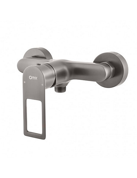 Mitigeur douche NIL en laiton métal gris-Gris-Sans douchette-Gris--150 -