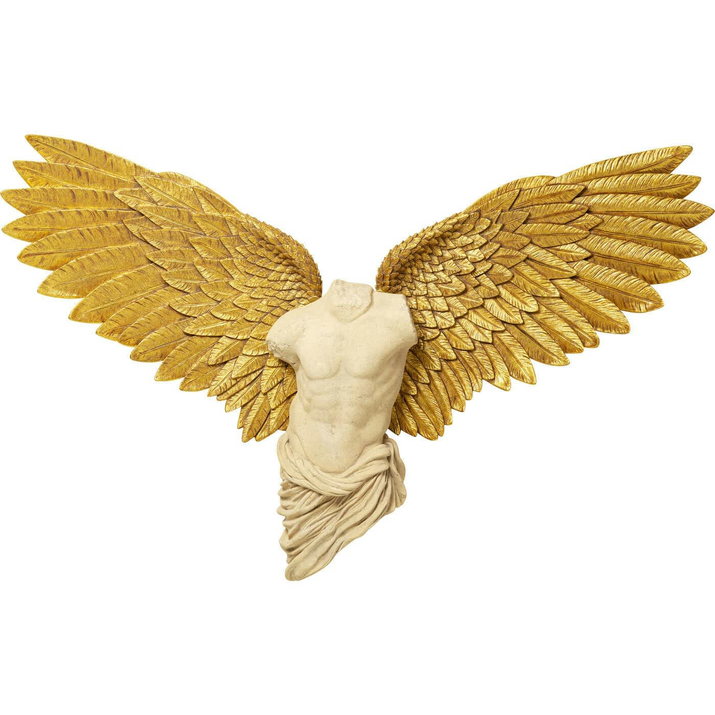 - Déco Murale Buste Homme Ailes Dorées 208x136cm Kare Design