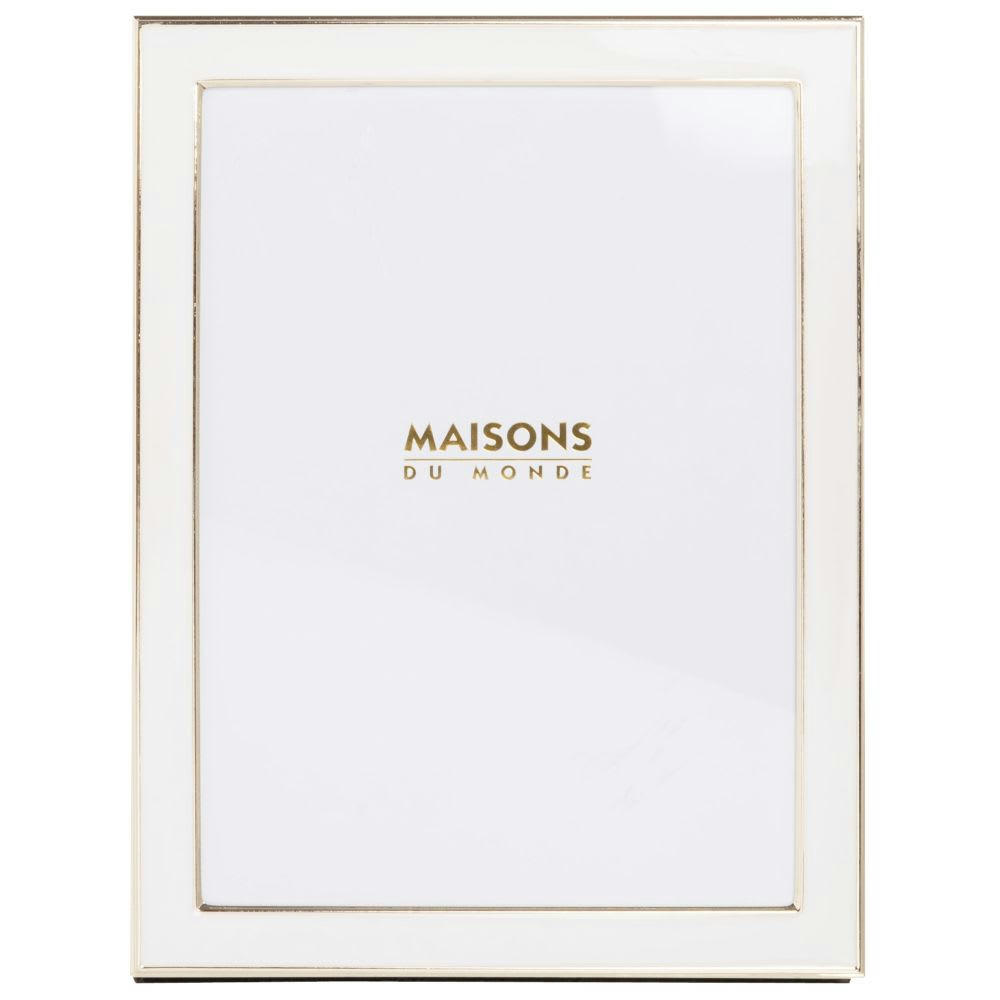 REBECCA - Cadre photo blanc et doré 15x20