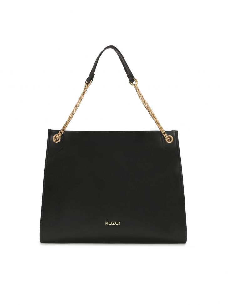 Large simple handbag with shoulder chains