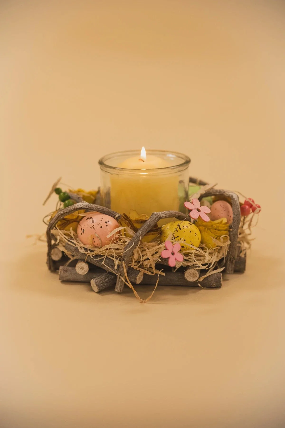 Large Multicoloured Easter Tea Light Holder