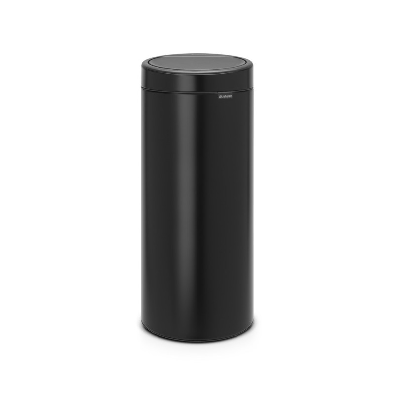 Poubelle Touch Bin noir mat 30 L BRABANTIA