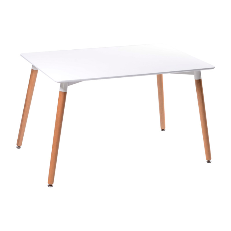 Table Laila rectangulaire blanche 73 x 120 x 80 cm PRACTO HOME