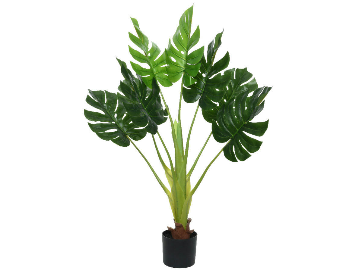 - Monstera artificiel 70x29x105 cm en pot plastique vert