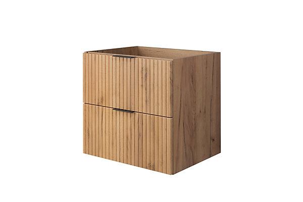 Meuble vasque, Chêne Craft / Noir   poignée noire, 140 (2 x 60  20) x 57 x 46 cm