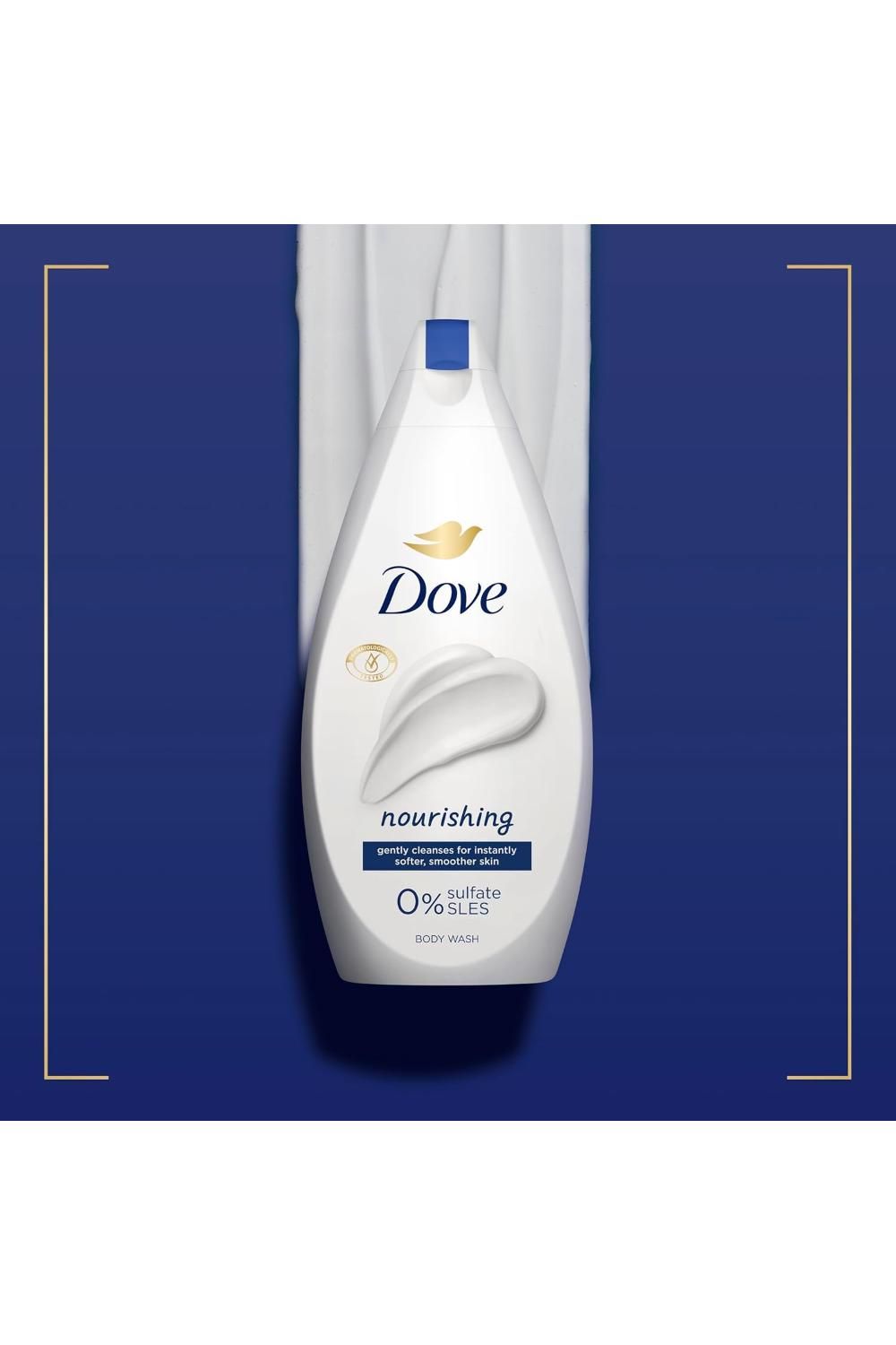 Dove Nourishing 'Body Wash' for Softer & Smoother Skin, 3x 225ml
