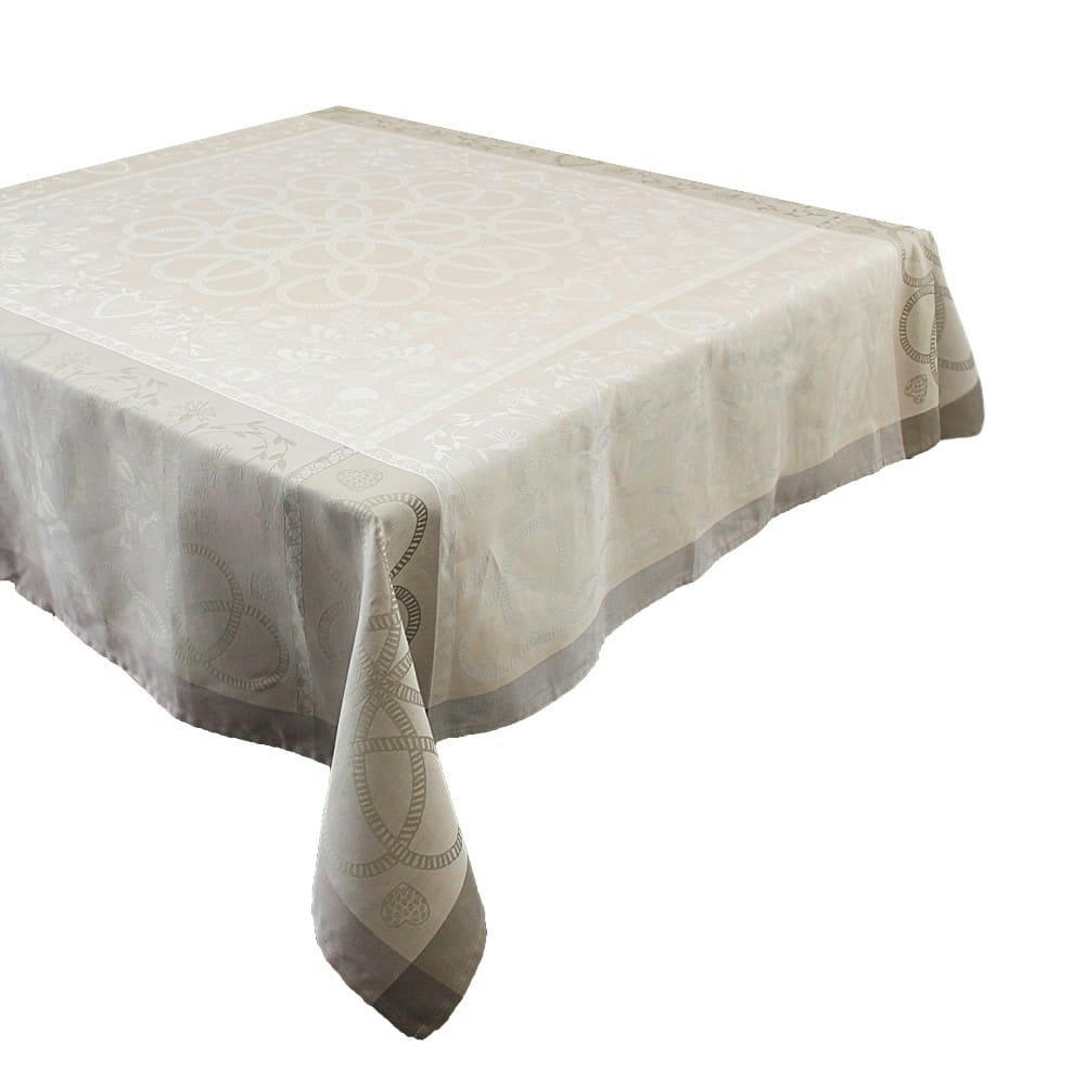 AMERICAN FOLK BOULEAU - Nappe carrée antitache déperlant pur coton bio beige 115x115 cm