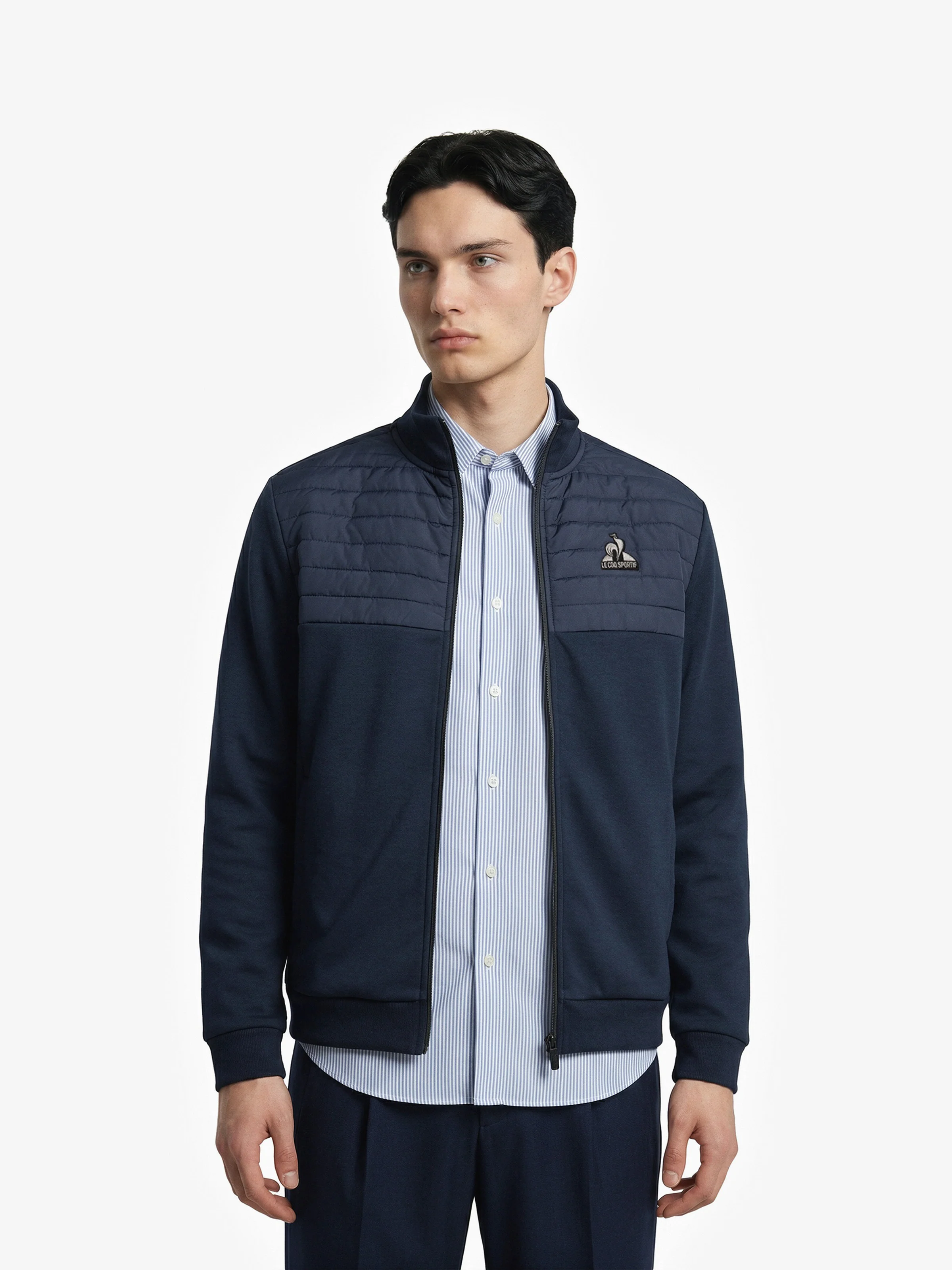Veste bi-matière matelassée avec manches en jersey technique