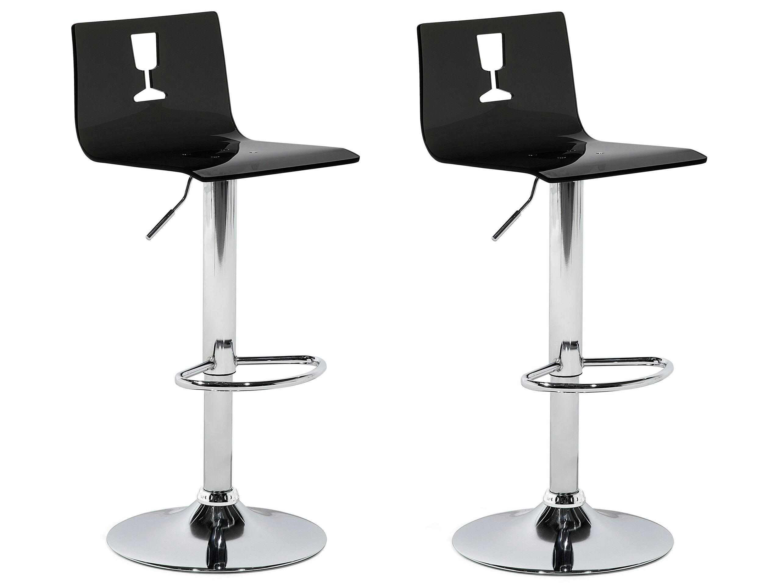BUSAN - Set de 2 chaises de bar transparentes noires