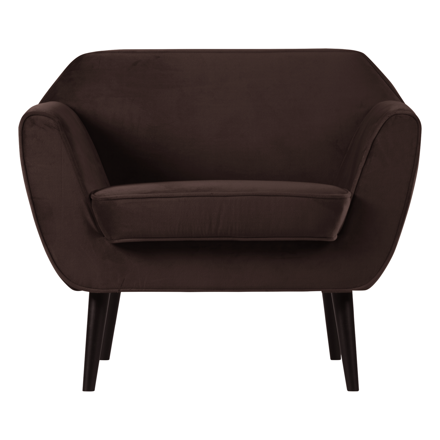 WOOOD fauteuil Rocco - Velvet - Donkerbruin - 75x92x81