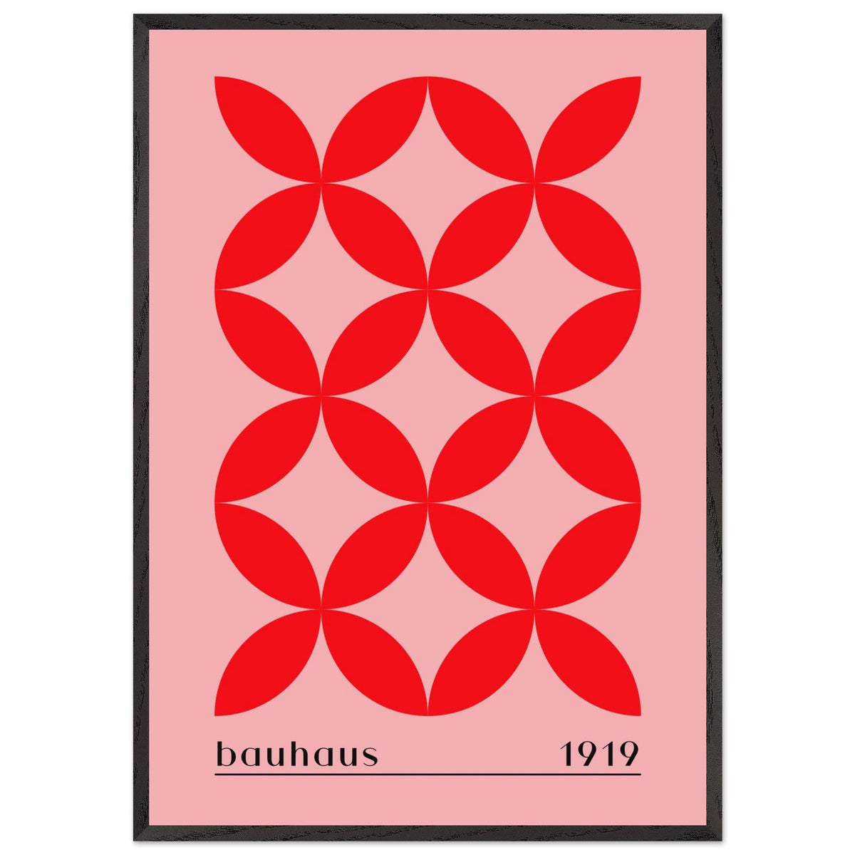 Artfulprints Poster met Lijst Bauhaus - 1919  - 70x100 cm - Rood