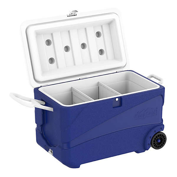 Glacière Deluxe Keep Cold Portable avec Roulettes Bleue 80L