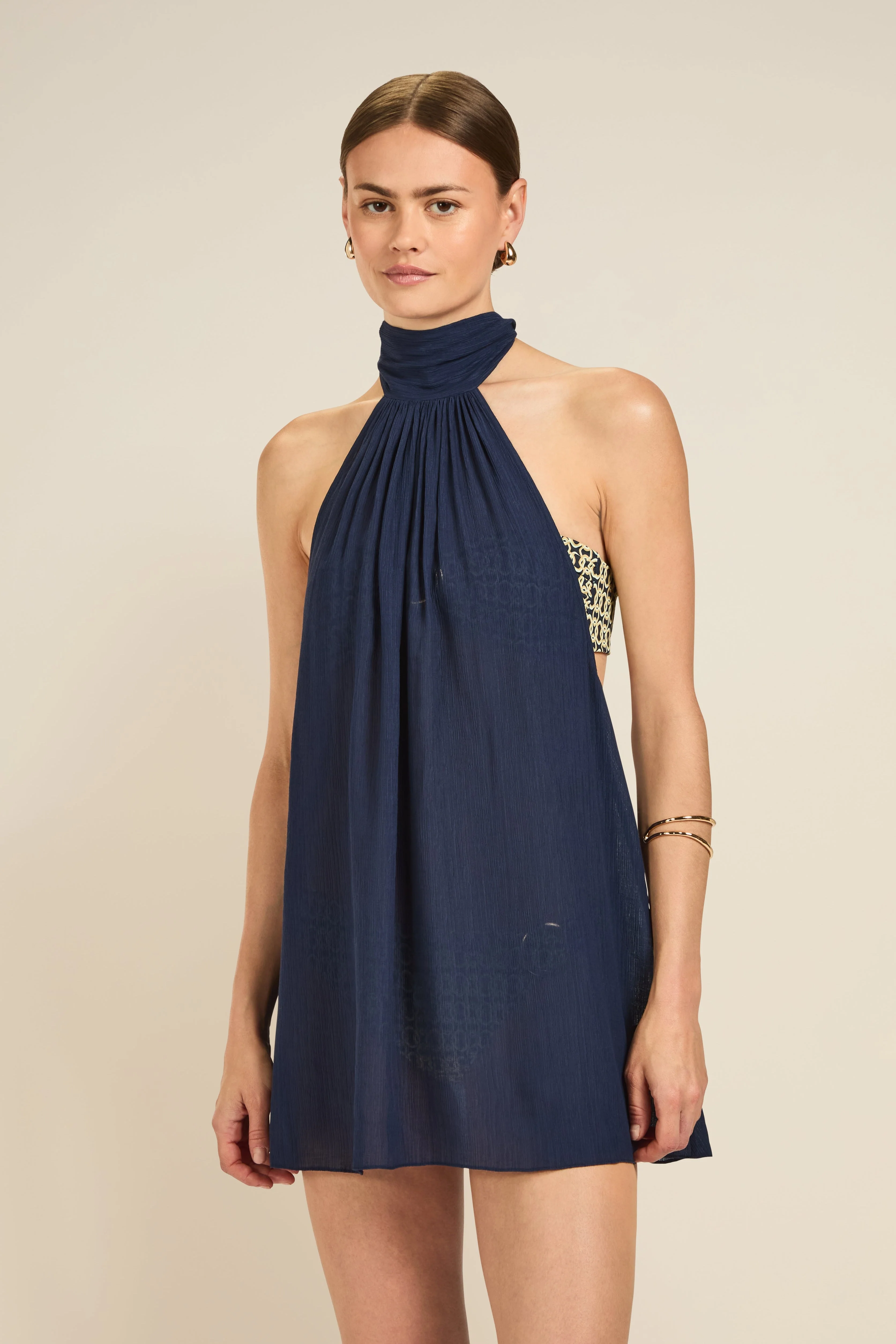 Ibiza Dress - French Navy Crinkle