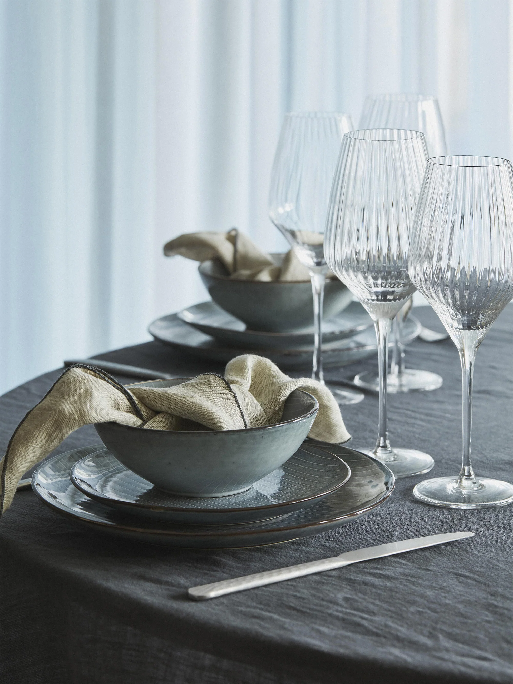 Handgemachtes Geschirr-Set Nordic Sea, 4 Personen, 12er-Set