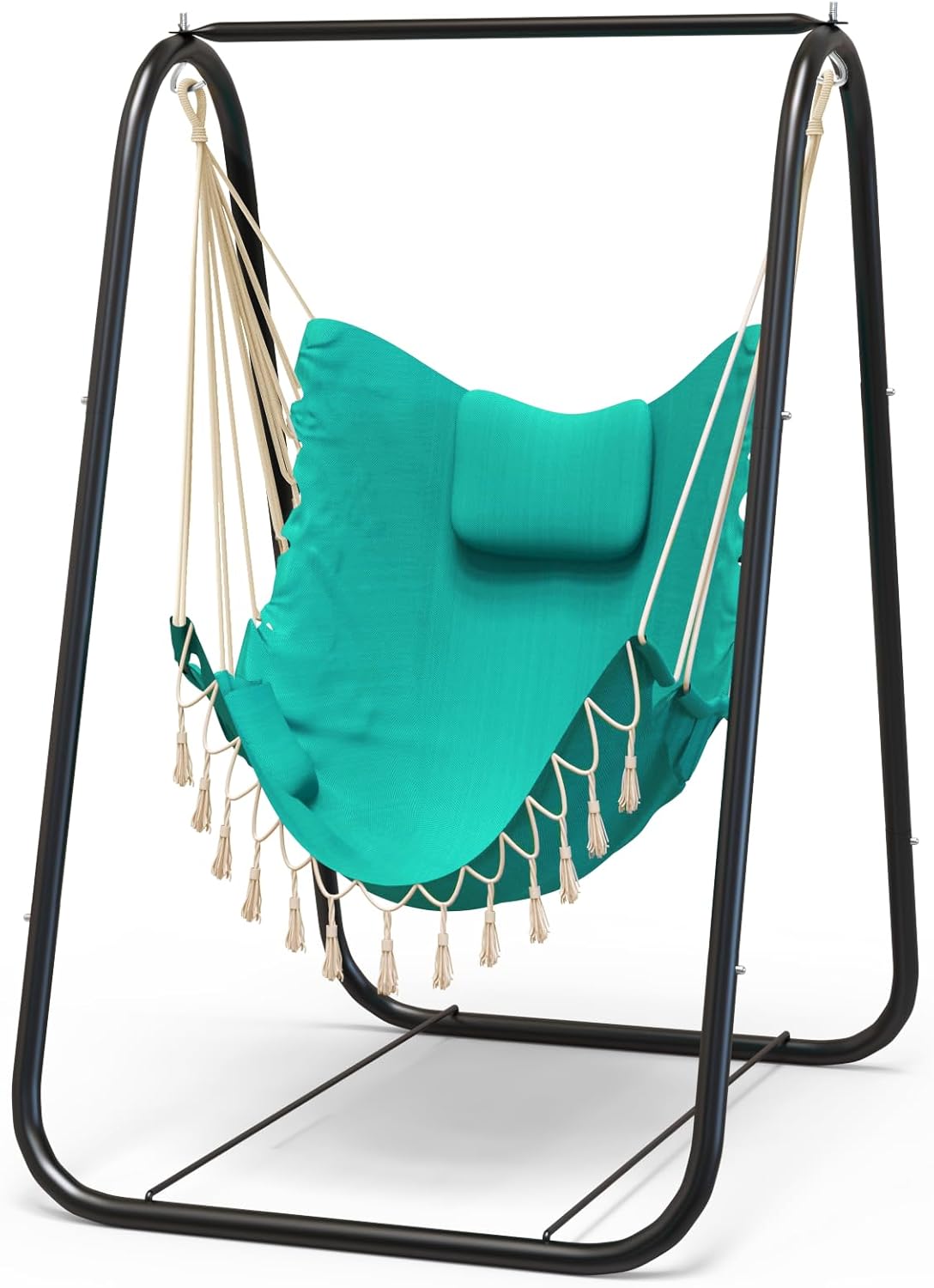 G TALECO GEAR Hammock Chair with Stand,Heavy-Duty and Rustproof Hanging Chair with Stand,Hammock Swing Chair Stand,for Indoor Outdoor Patio Yard Garden Porch (Aqua)