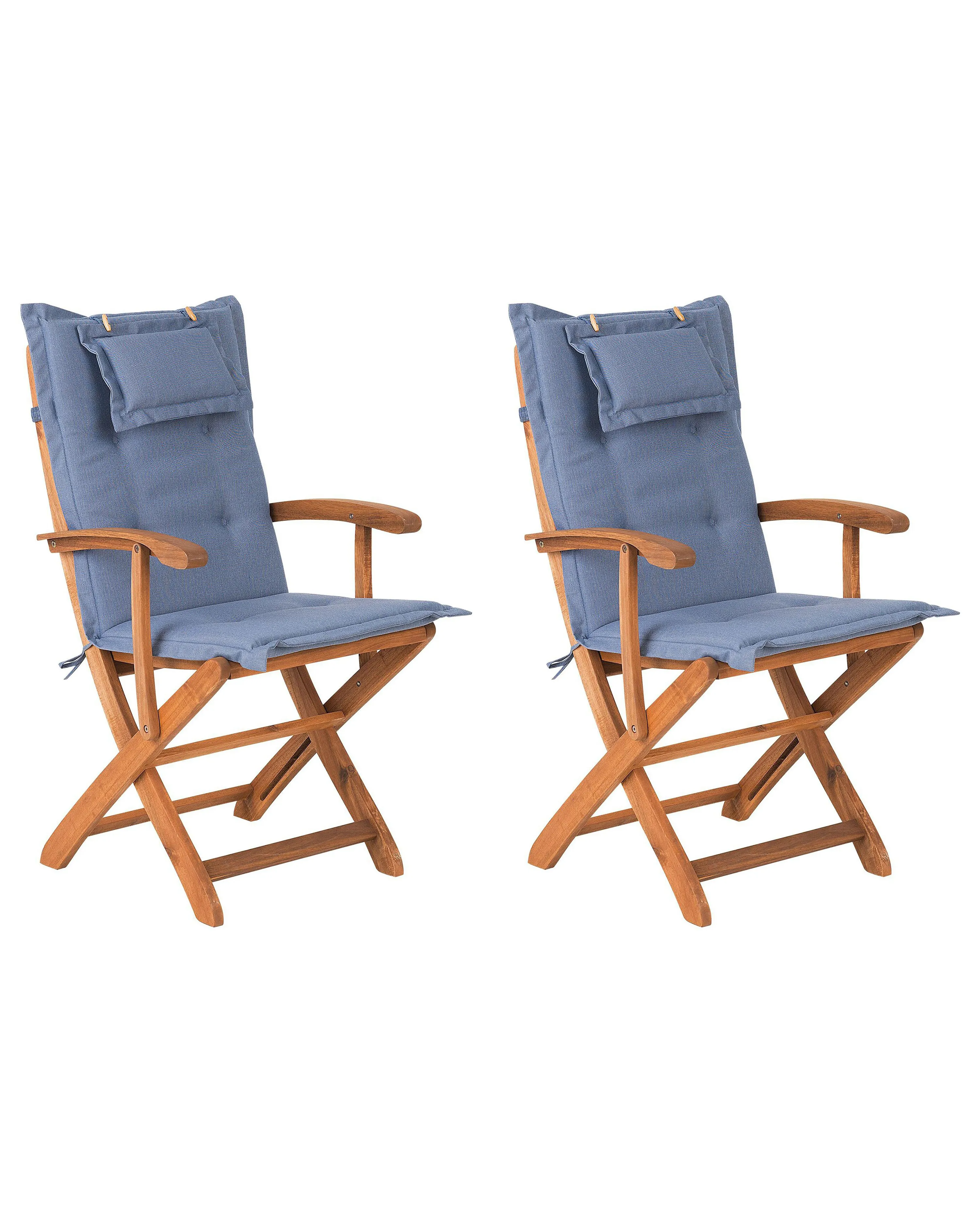 Garden Dining Set 8 Seater MAUI with Cushions Acacia Wood Blue