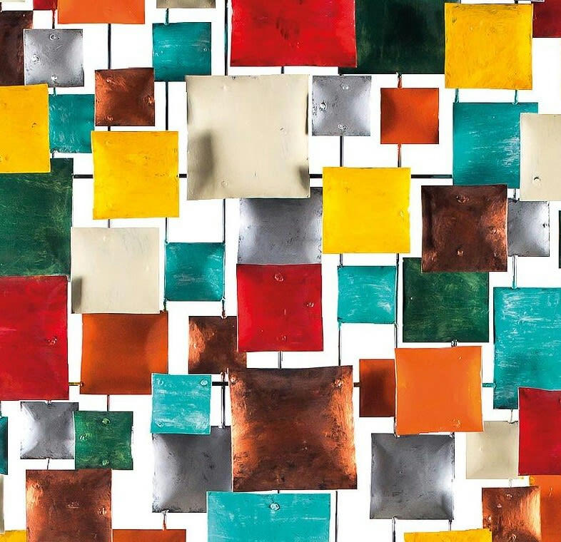 BIG-BEL - Décoration murale en métal, square multicolore 70x70