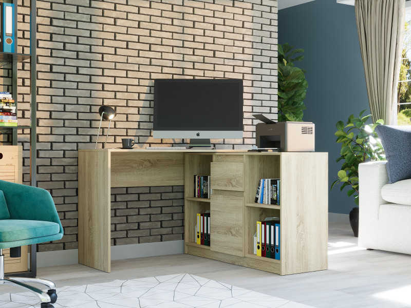 Biurko narożne komoda zestaw 120 cm FRAMIRE N-14 sonoma