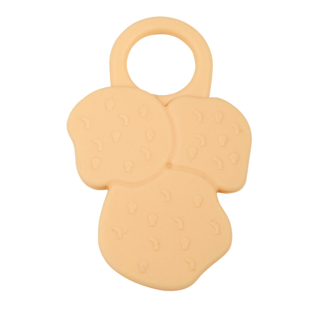 Anneau dentition bébé silicone jaune