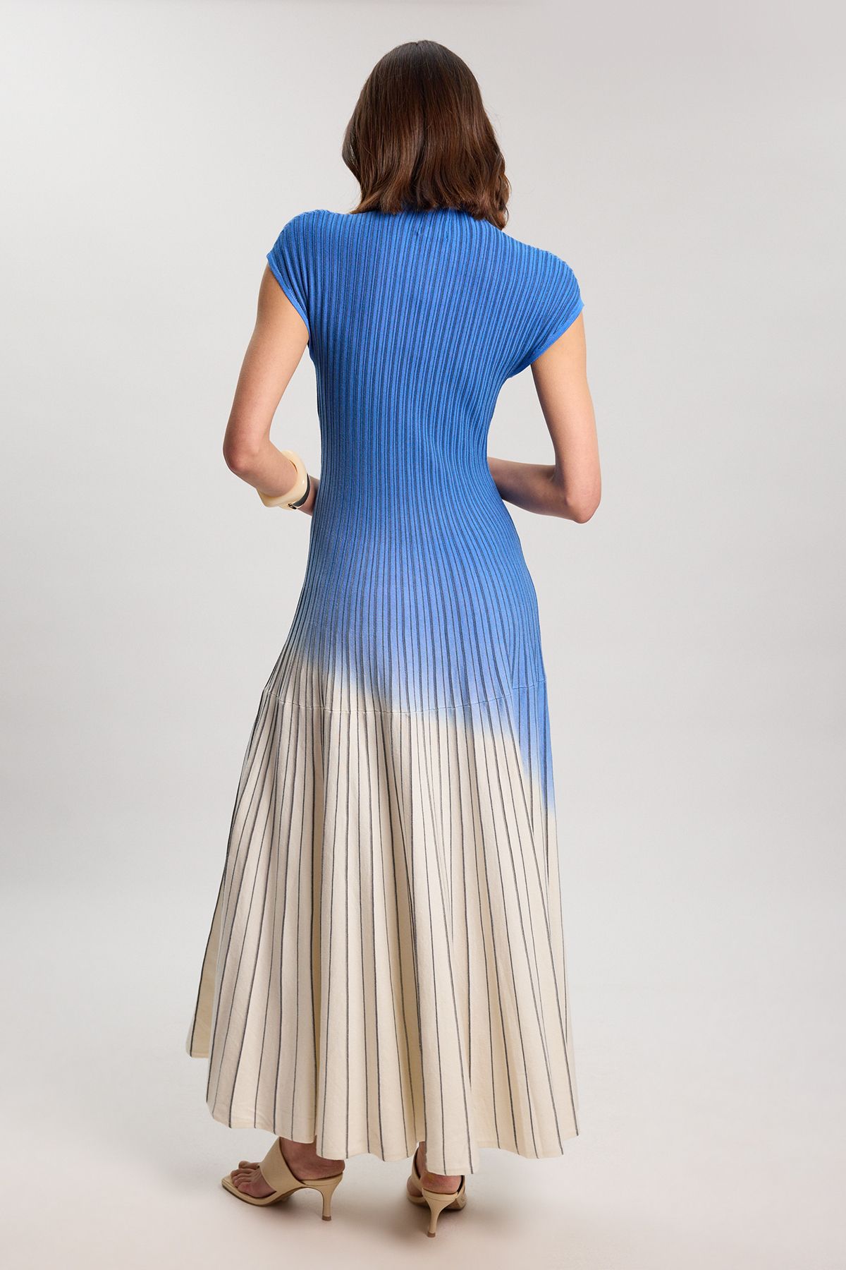KarenMillen Ombre Knit High Neck Sleeveless Maxi Dress