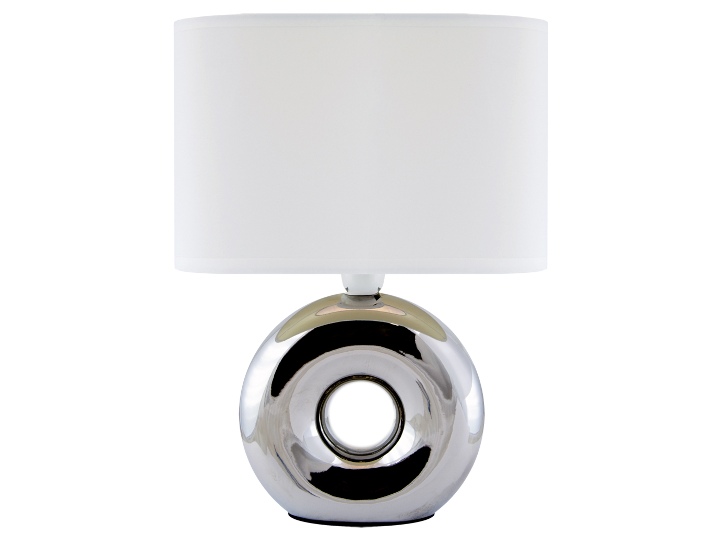 Lampa stołowa Golf ceramiczna srebrno-biała