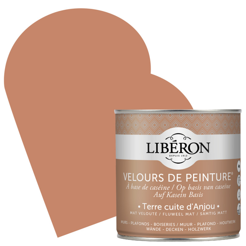 Peinture pour murs Velours de Peinture terre cuite d'Anjou mat 0,5 L LIBERON