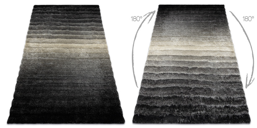 Dywan shaggy FLIM 007-B6 nowoczesny, Pasy - Strukturalny, szary 80x150 cm