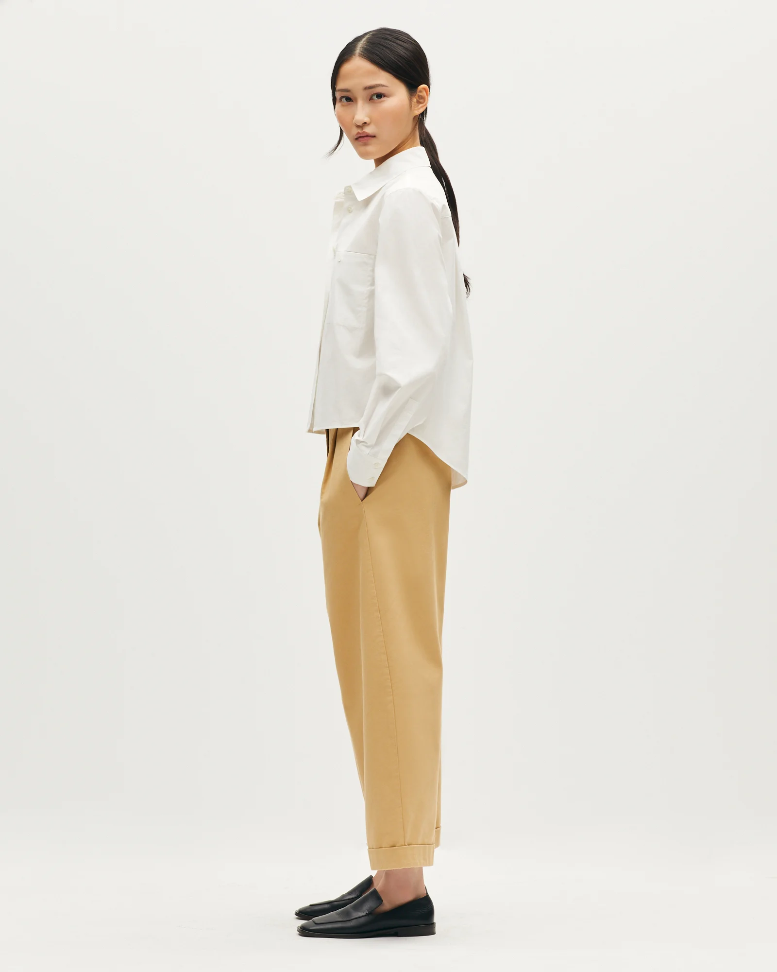 Chemise boxy en coton texturé