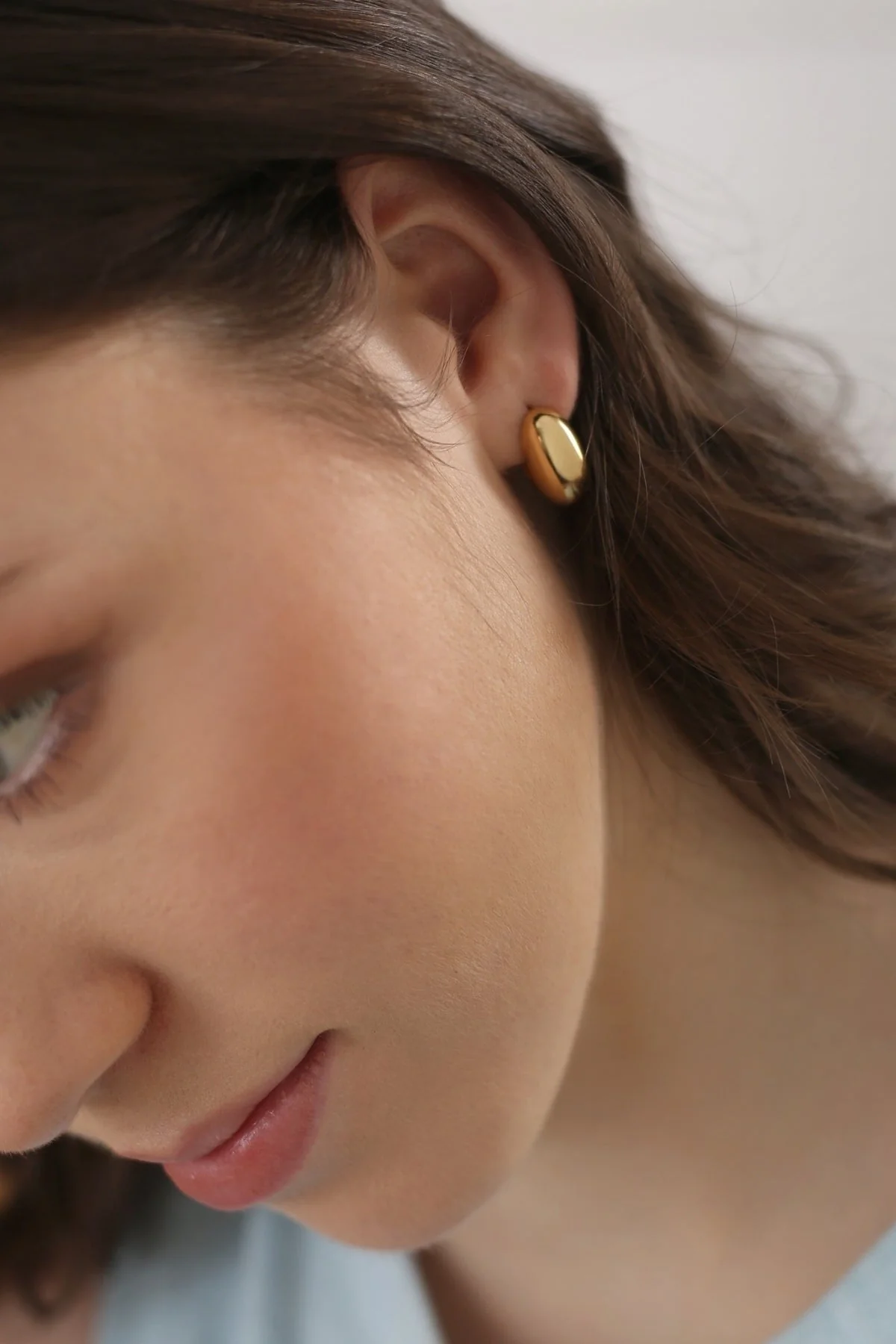 Gold Plated Dome Mini Hoop Earrings