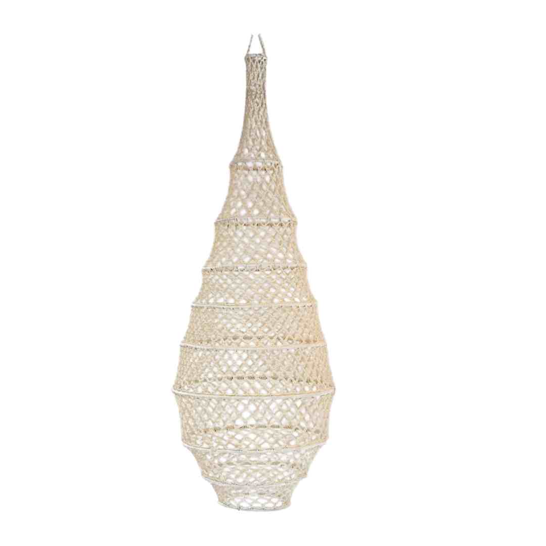 MÔMÉ Hanglamp Numa - off white - viscose - Ø 40 cm / H 110 cm - fishnet design