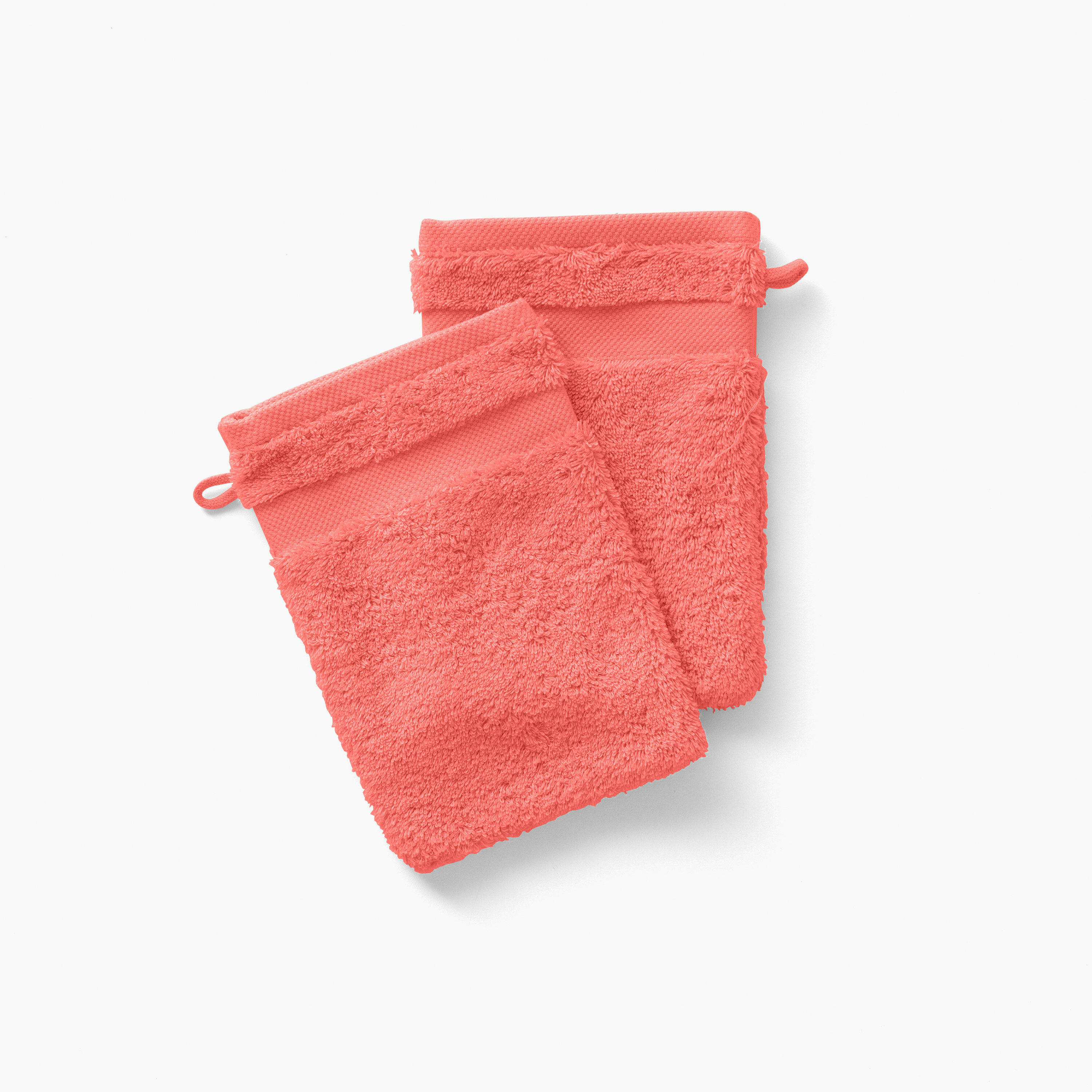 LOLA 2 - Gant de toilette coton uni bouclette orange 15 x 21 cm