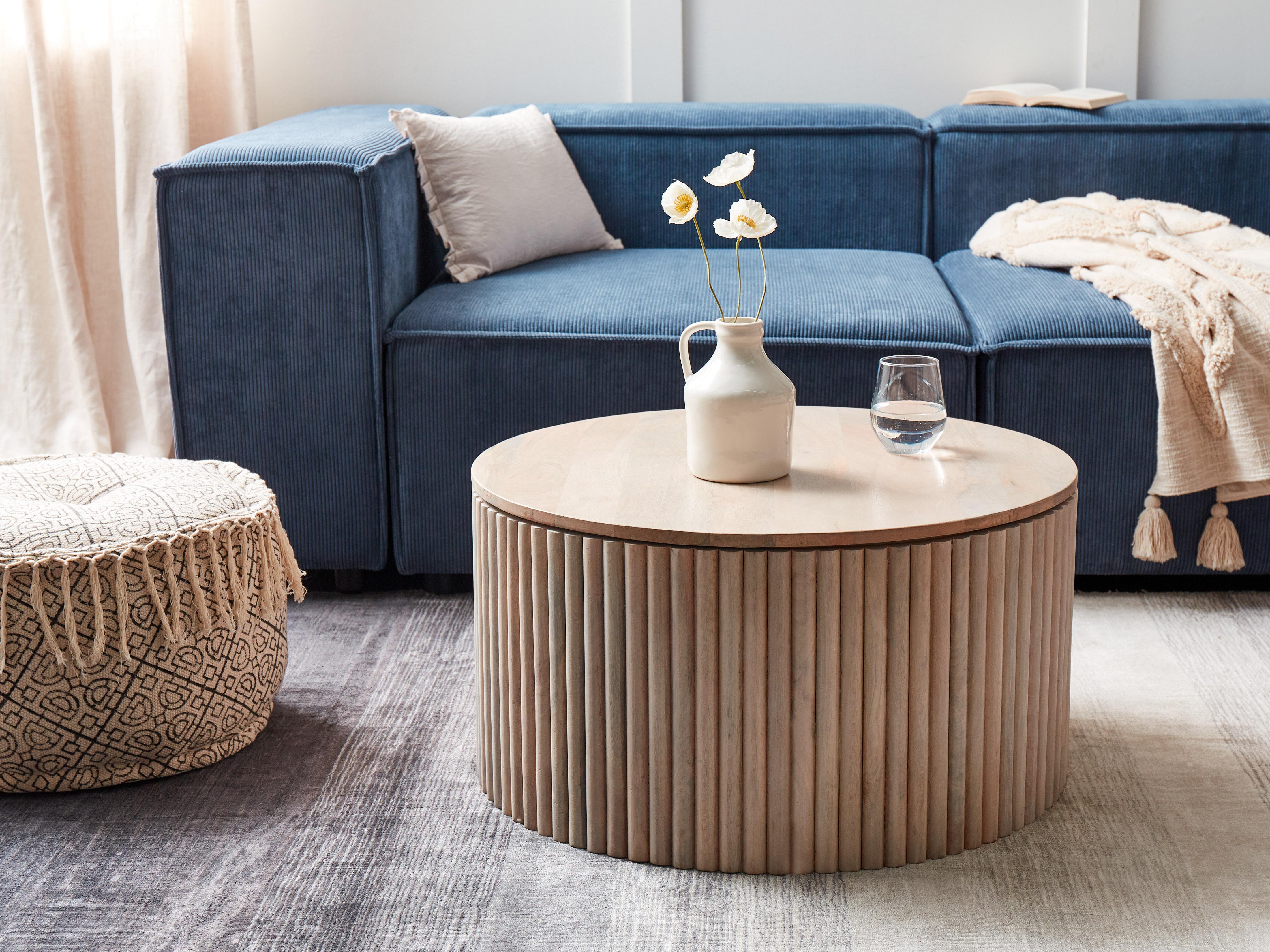 Coffee Table KIRKWOOD Mango Wood Light Brown with Storage