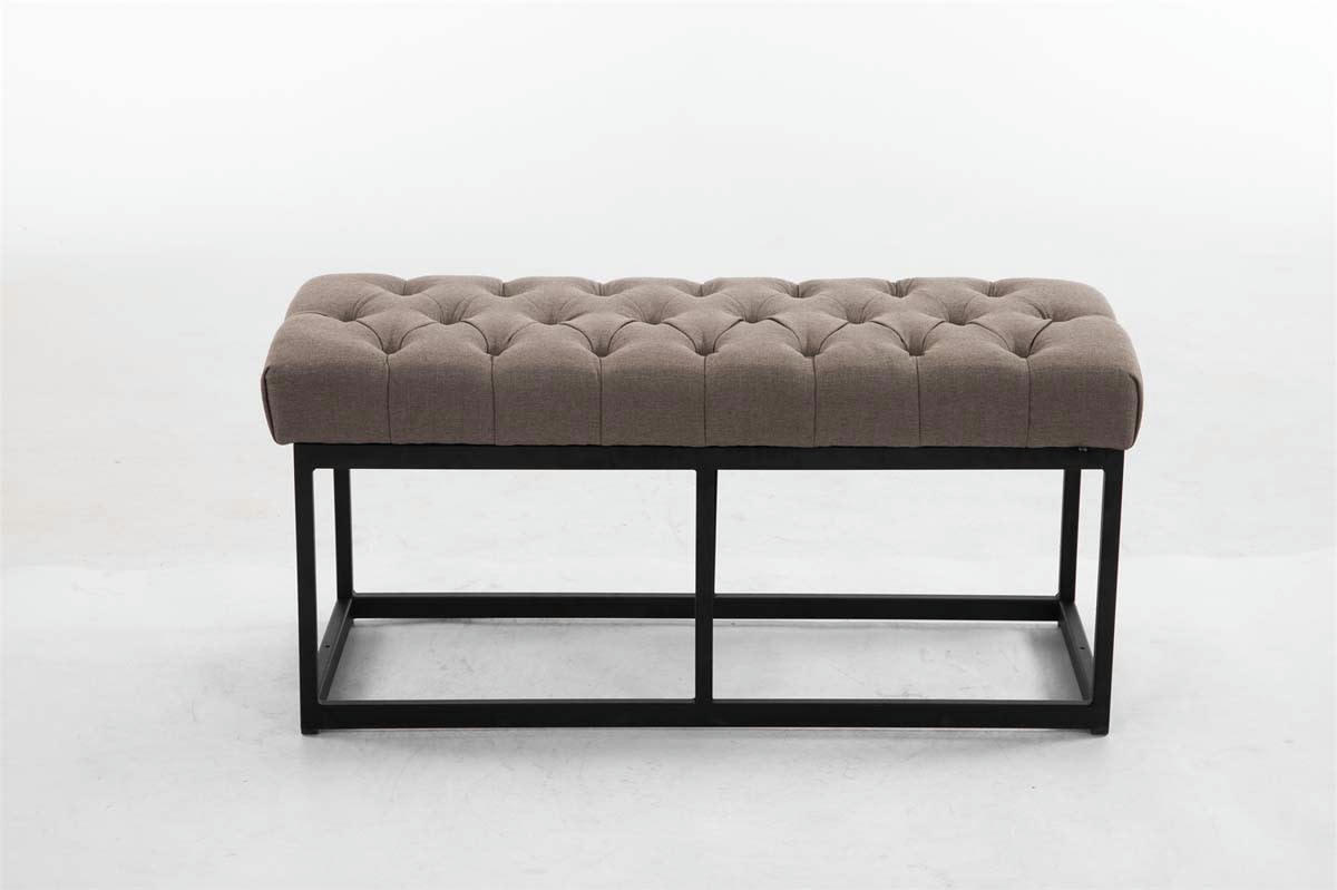 AMUN - Banquette avec pieds en métal assise en tissu Taupe