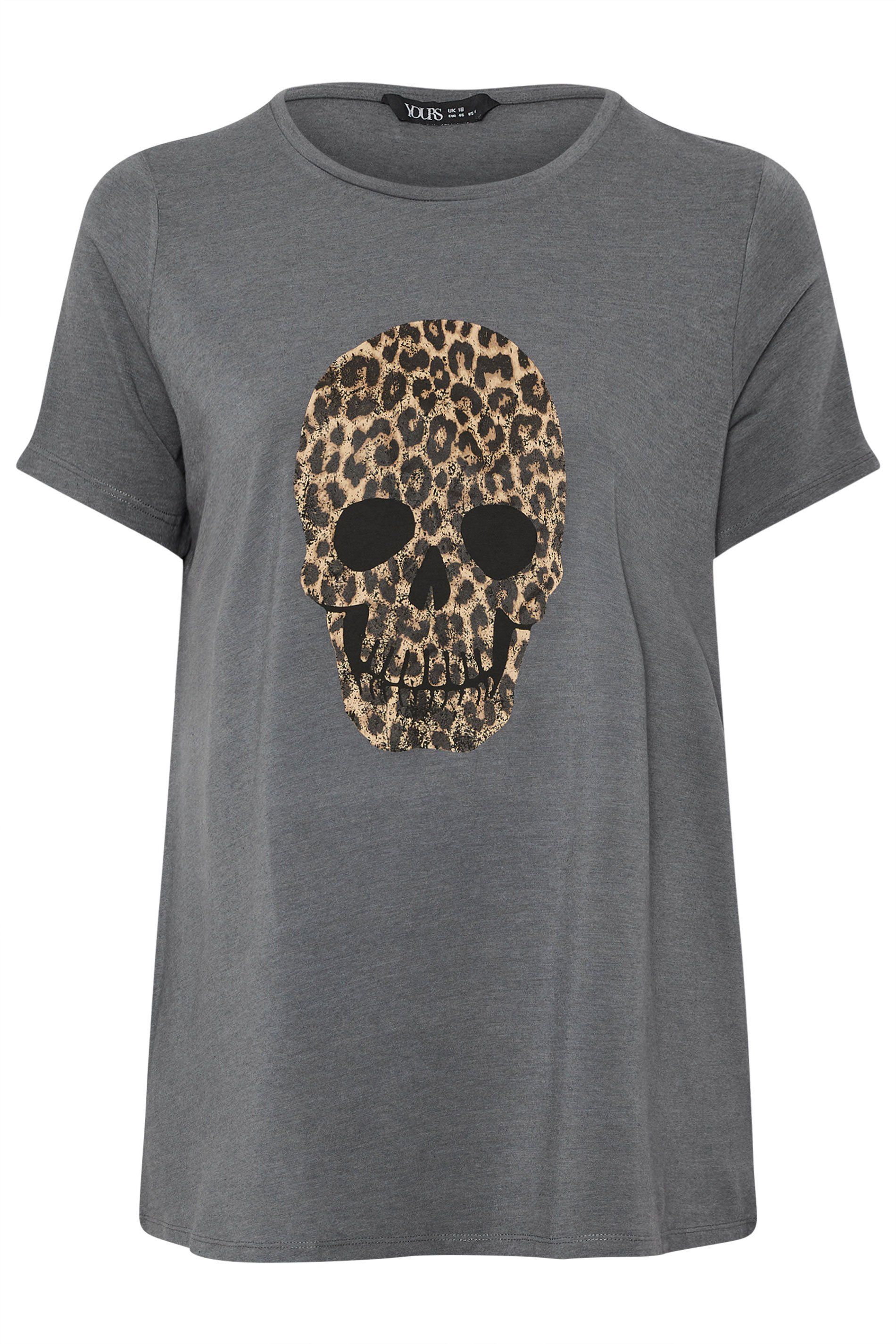 Yours Animal Print Skull T-Shirt