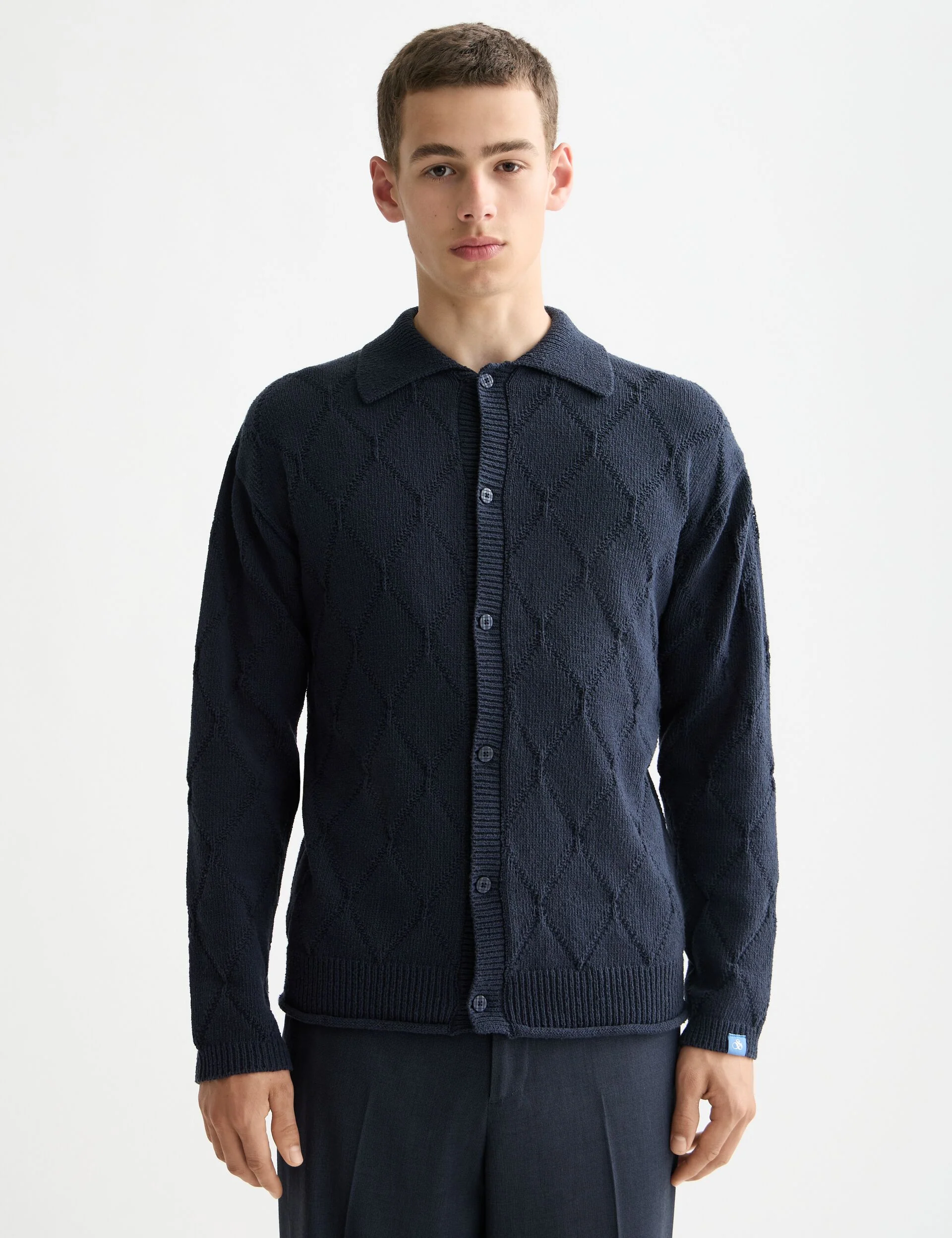 Open work long sleeve shirt