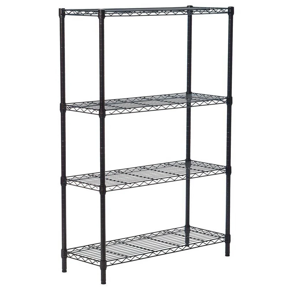 4-Tier Storage Rack Organizer Kitchen Shelving Steel Wire Shelves,Black
