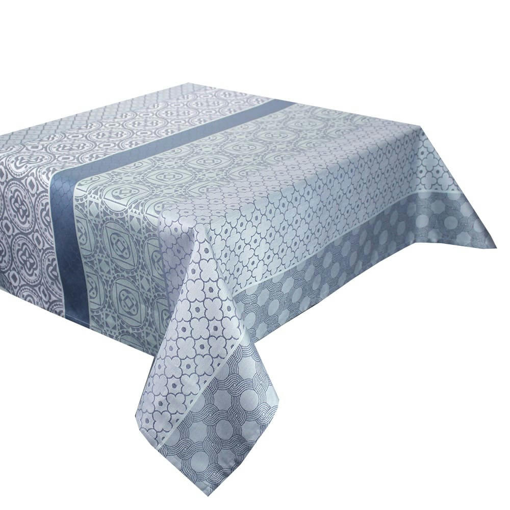MILLE BASTIDES CHARBON - Nappe  pur coton gris 155x260